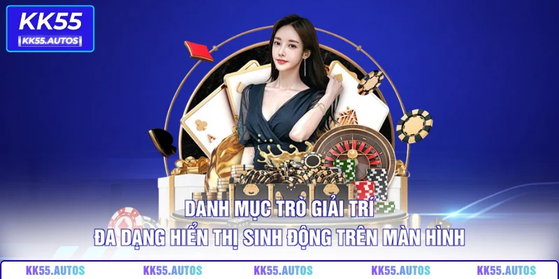 Danh mục trò giải trí đa dạng hiển thị sinh động trên màn hình